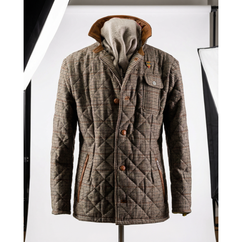 Harris Tweed×Stanley Blacker ジャケット L相当 Vtg 1960s Stanley Blacker Label Vented Green and Tan Glen Check